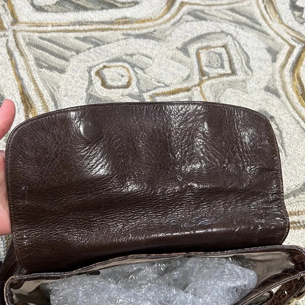 💕 Brahmin brown crocodile leather large crossbody bag 💕